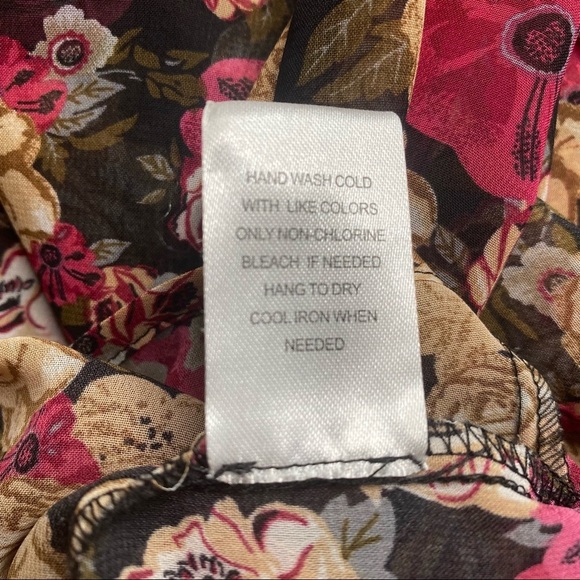 ANTHROPOLOGIE Daniel Rainn Sheer Floral Boho Top M - Picture 7 of 9